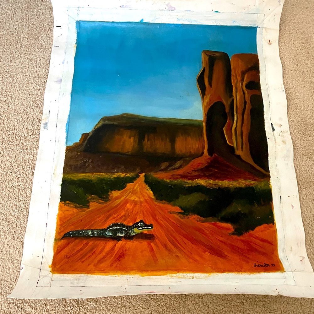 Oil painting - “Desert crocodile”